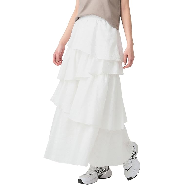 

[Ray Beams] skirt Soccer check tiered SK ladies WHITE 1