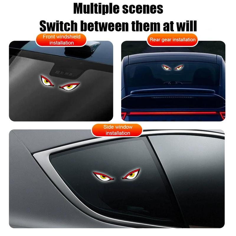 Solar Powered Suction Cup Car Neon Light Wireless Demon Eye LED Ambient Light USB Rechargeable Atmosphere Breathing Lamp Decor