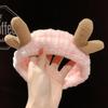 Cintas para el pelo para lavar la cara, diadema suave cálida lana color Coral con lazo, diadema con orejas de animales para mujeres y niñas, turbante, accesorios para el cabello a la moda