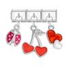 Y2K 3PCS Colorful Crystal Zircon Pendant Moon Star Bow Italian Charm Links Stainless Steel Fit 9mm Bracelet Jewelry DIY Making