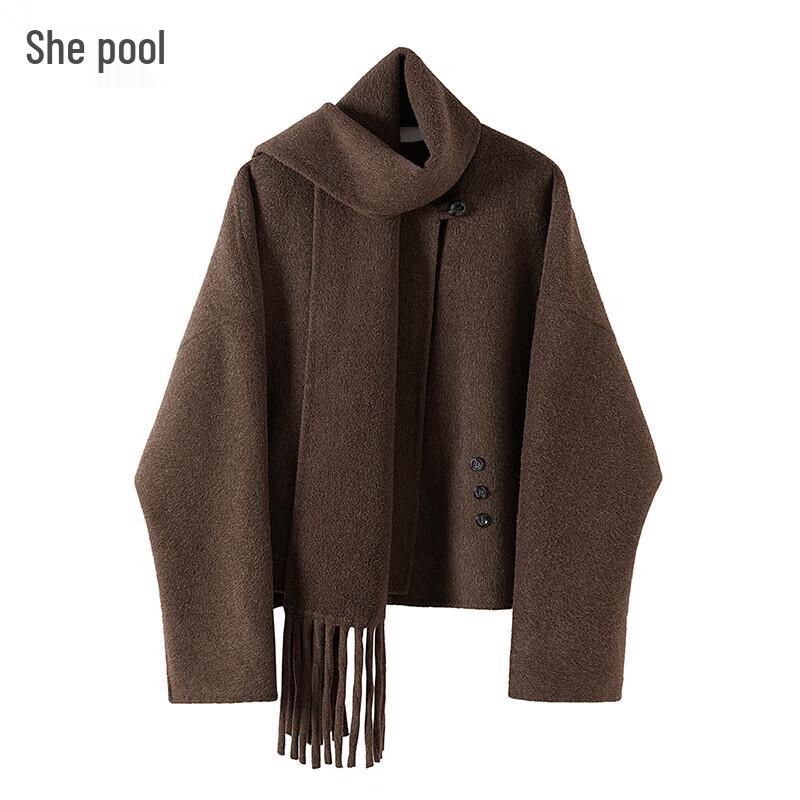 

Женское двустороннее короткое пальто из мериносовой шерсти S