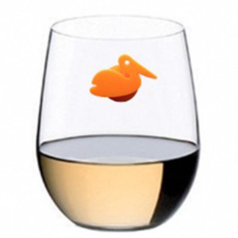 12 ks/sada Kreativní roztomilý přísavkový přívěsek na sklenici na víno Mořská zvířata Značka na sklenici na víno