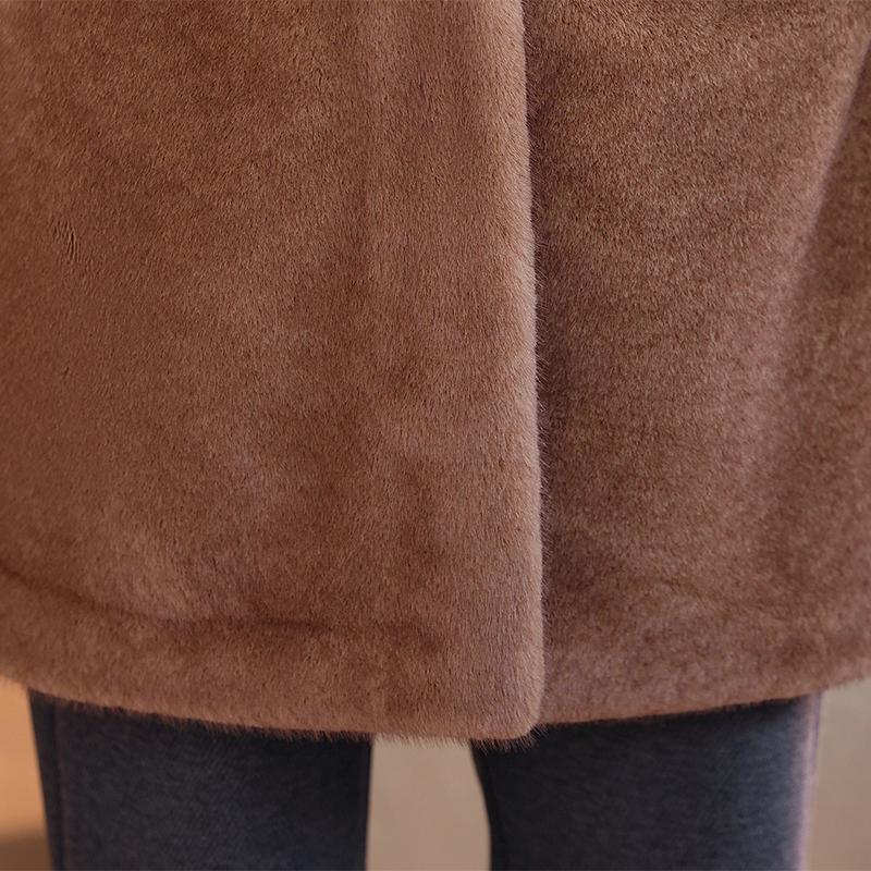 Luxurious Winter Faux Fur Jackets for Women Thick Warm Outerwears Elegant Middle-aged Women's Fur Coat