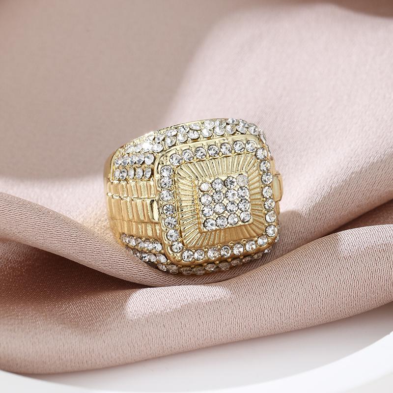 

Luxury Classic Men s Cubic Zirconia Ring, Two Tone Fashionable Aesthetic Zircon, Banquet and Party Accessories Gifts 8