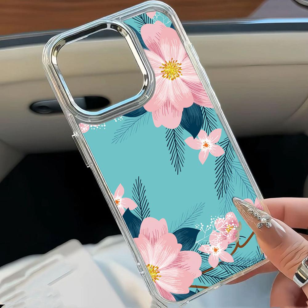 Ins Style French Flowers Phone Case For Iphone 17 17E 16E 11 Plus 13 Pro Max 16 12 14 15 Ultra Durable Protective Shell Coque