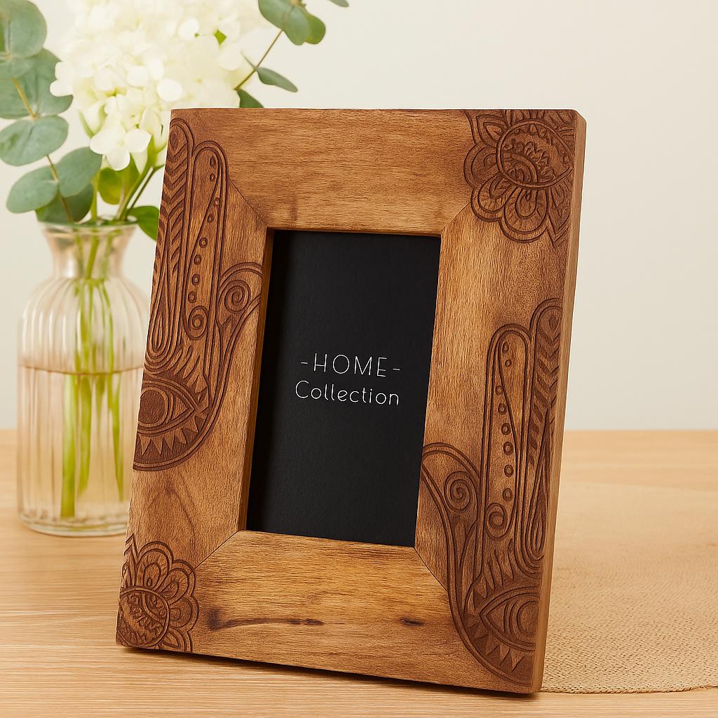 Photo Frame Mango Wood 10x15 cm Black Hansa