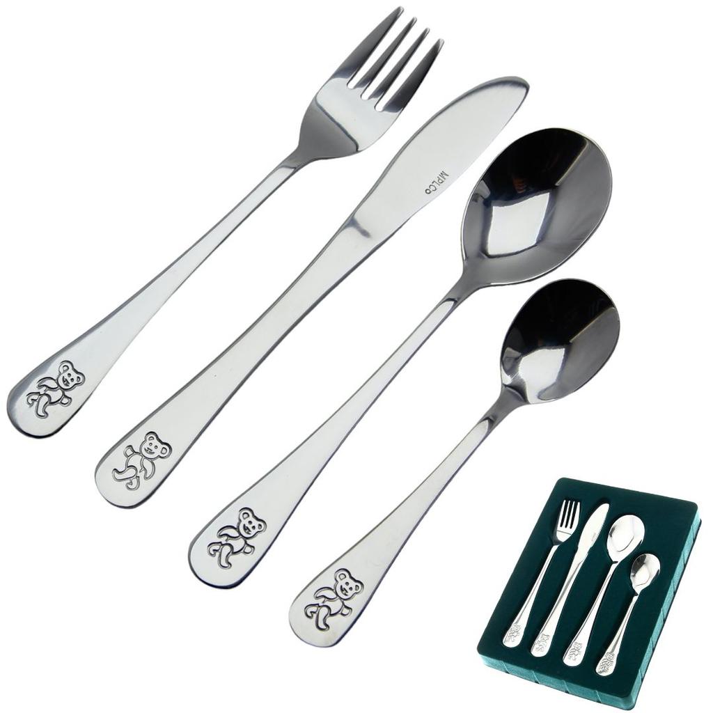 Children'S Cutlery Set Steel Spoon Fork Knife Spoon 4 Electric Set