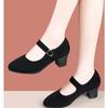  sapatos femininas women cute light weight round toe buckle strap square heel shoes lady retro vintage comfy shoe ab740