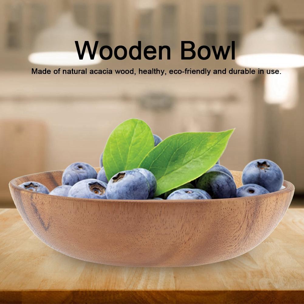 

Твердая деревянная миска из акации для салата, супа, риса, деревянная чаша ручной работы, кухонная утварь Type 1