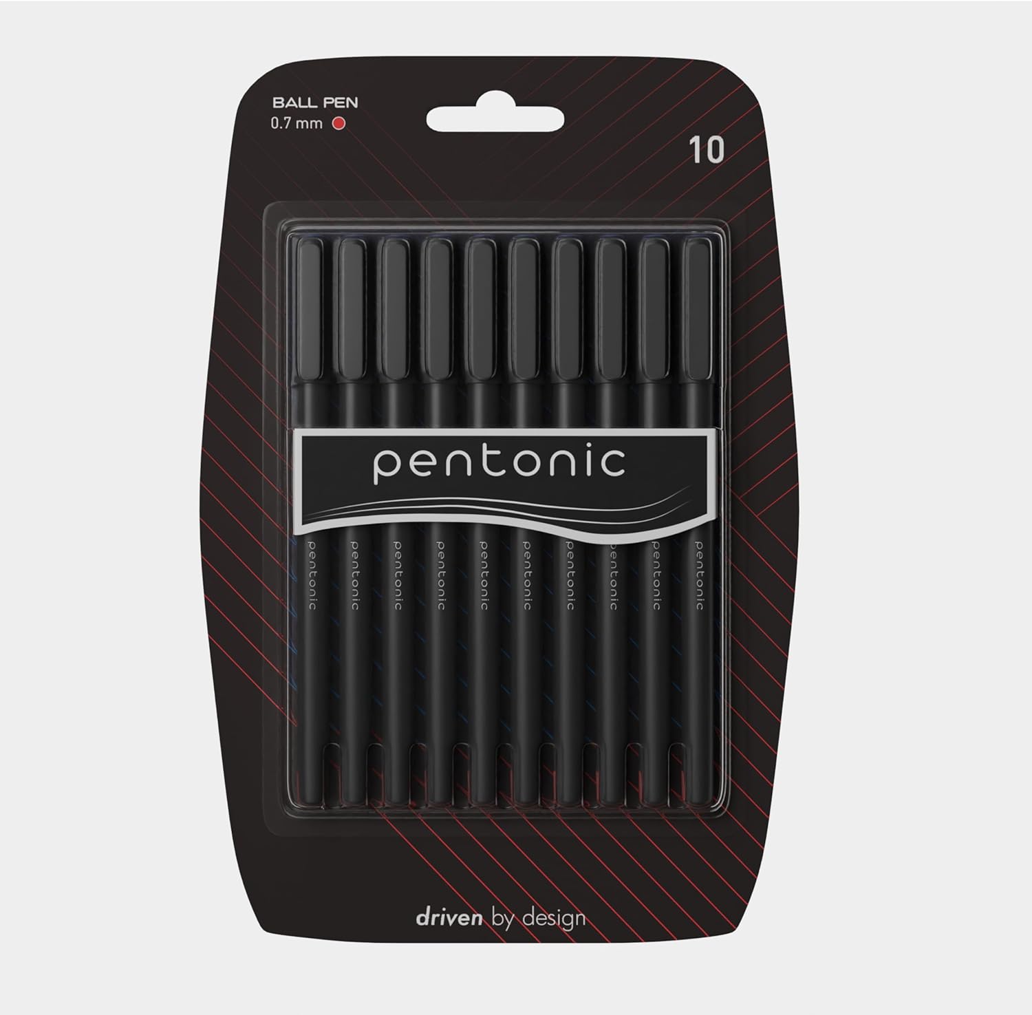 

Pentonic 0.7mm Black Ball Point Pen Blister Pack for Office, Home & School Writing, Smooth Pens Pack of 1 X 10pcs