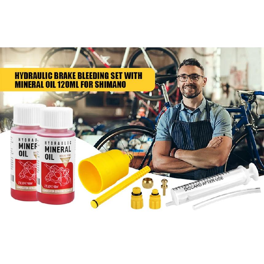 High Performance Bicycle Brake Mineral Oil - 60 Ml/2 Oz - for Shimano and Tektro Hydraulic Brake System Oil Fill Tool Kit