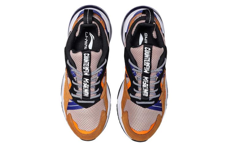 Men's Sneakers Li-Ning Li Ning CF Comfortable Cushioning Slip Resistant Low top Casual Shoes Men's Yellow Blue