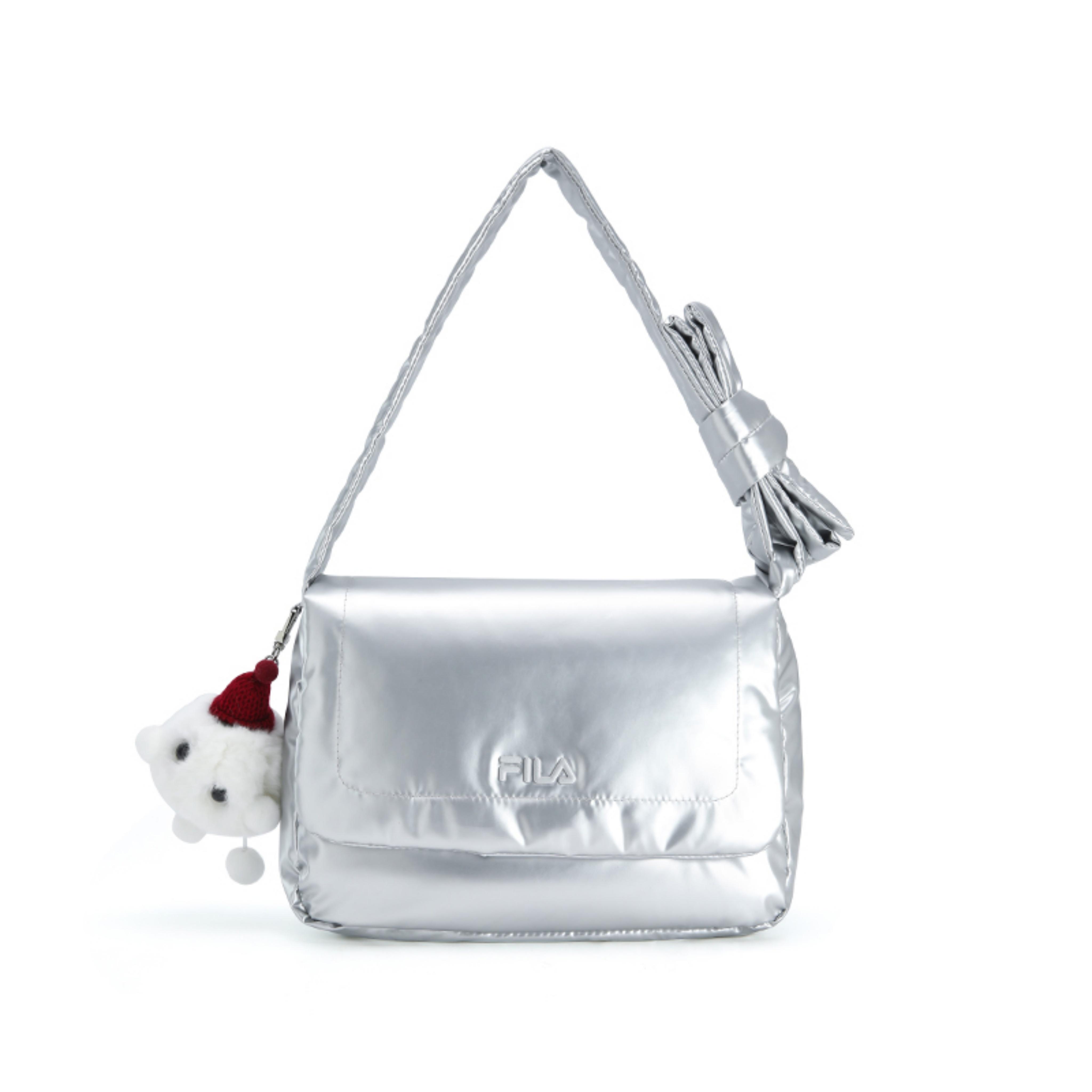 FILA Original Fufu Cloud Bag Simple Personality Trendy Flap Retro Lightweight Commuter Versatile PU Crossbody Bag Women bags Silver F13W549165FSV Silver