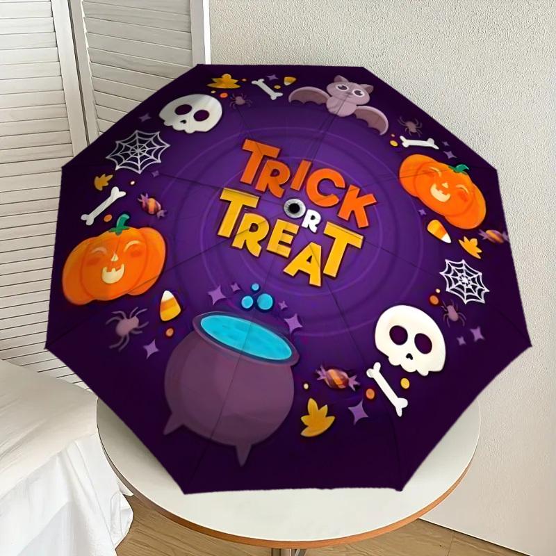 1pc Halloween Party Invitation Umbrella with Plastic Handle,Suitable for All Seasons Home Travel Outdoor UmbrellaDD1129