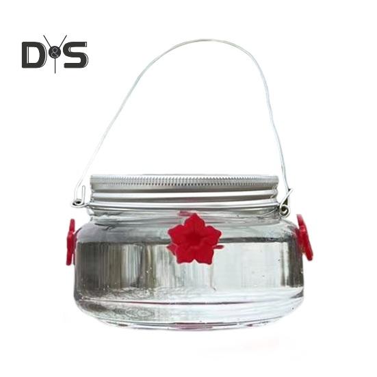 

Кормушка для колибри в банке Мейсона, подвесная кормушка для птиц с отверстием для цветка, герметичные пластиковые аксессуары для корма для птиц C