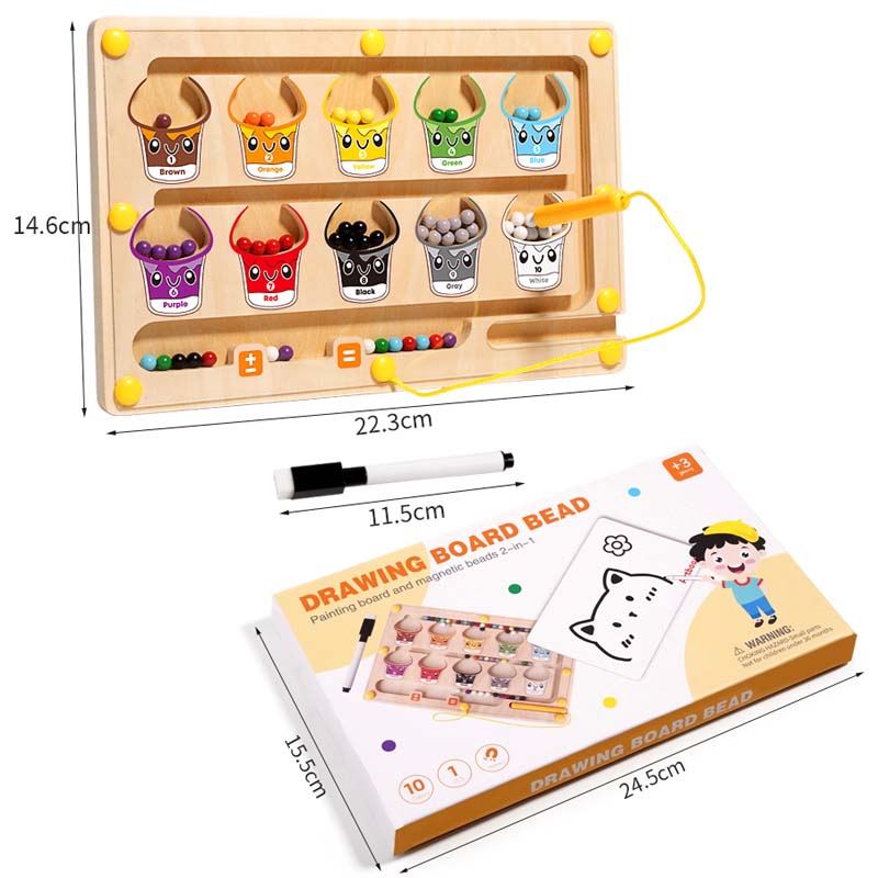 

Magnetic Color Number Maze Wooden Matching Drawing Board Montessori Educational Sensory Toys Fine Motor Skills Travel Kids toys
