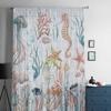 Summer Watercolor Ocean Navigation Voile Sheer Curtains Living Room Window Tulle Curtain Kitchen Bedroom Drapes Home Decor
