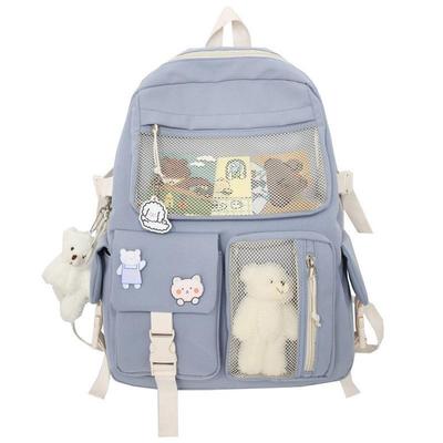 Kawaii Nylon Damenrucksack Niedlicher Reiserucksack für Teenager-Mädchen Schultasche Studenten-Buchrucksack