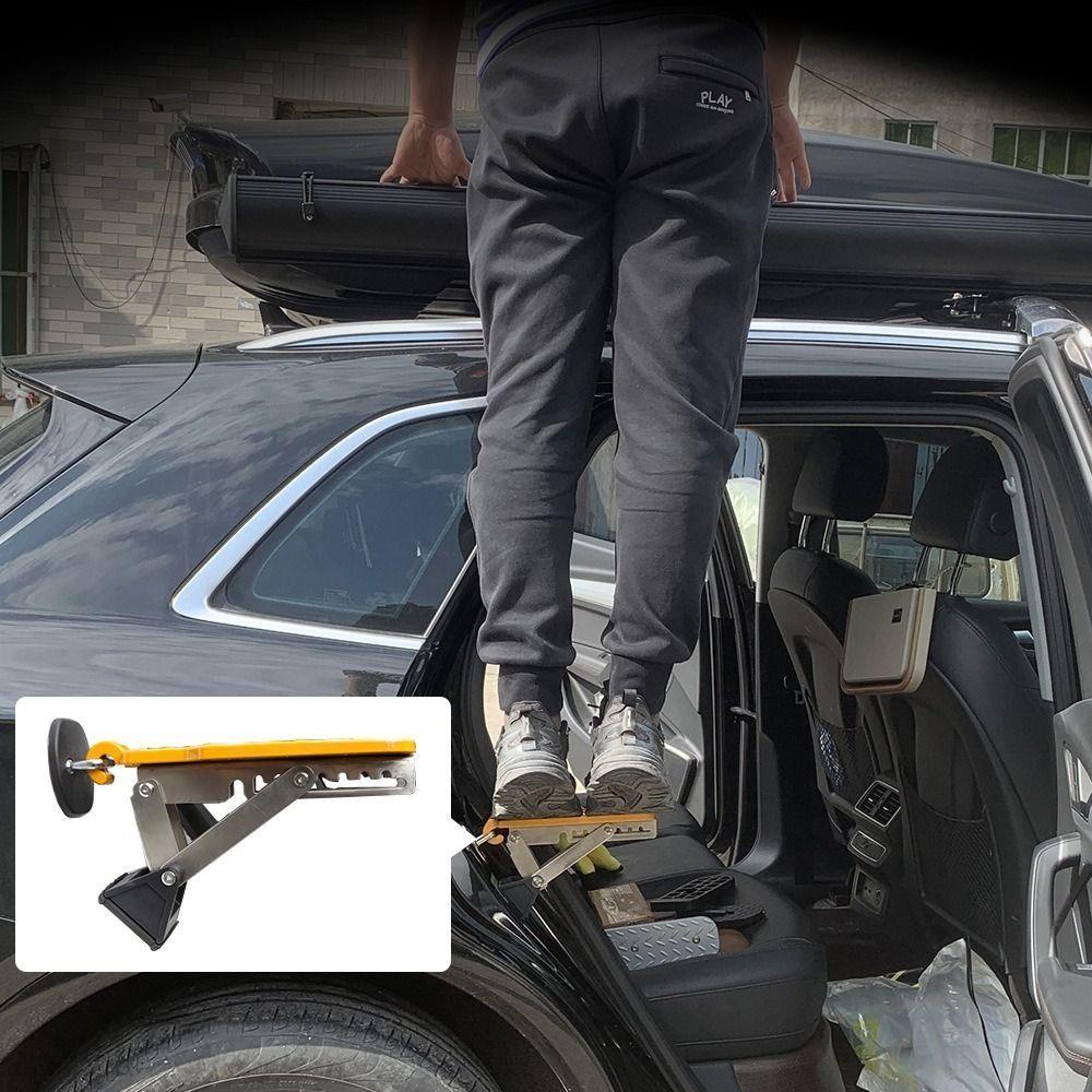 Universal Car Door Step Aluminum Zinc Zinc Alloy Lock Hook Foot Pedal Car Roof Rack Step  Rooftop Access