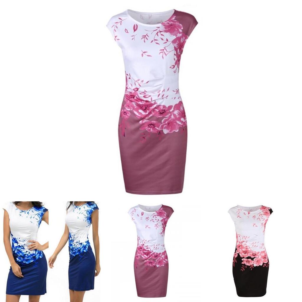 Womens Sleeveless Dress Slim Fit Mini Dress Party Dress Evening Floral Printed