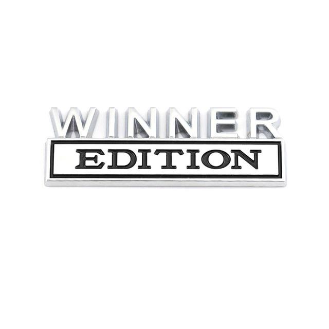 1Pc 3D Metal Winner Edition Logo Car Front Grille Badge Side Fender Rear Trunk Emblem Sticker Decal