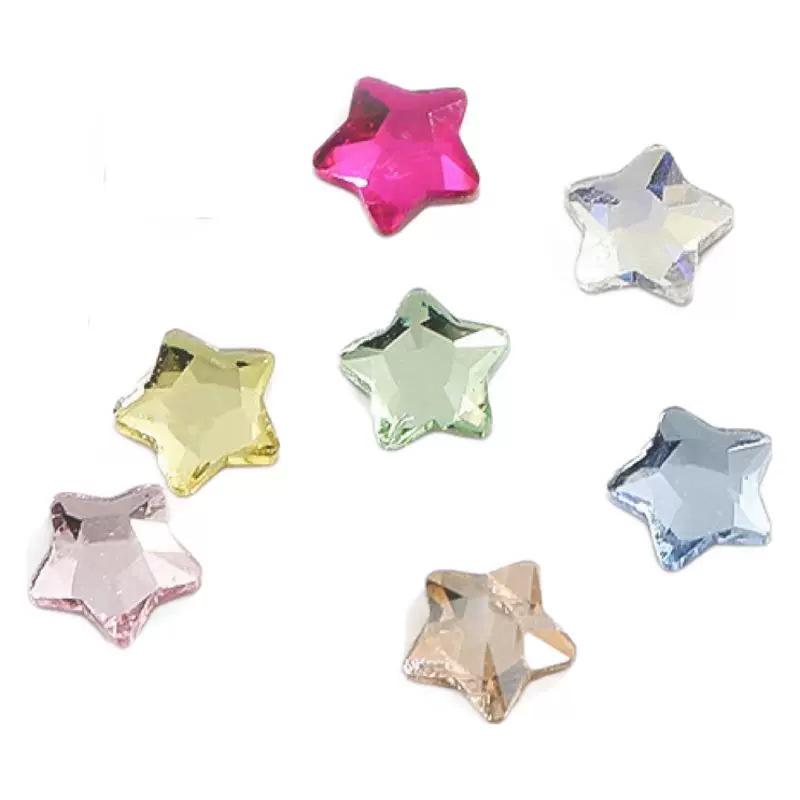 Popular Nail Art Starfish & Five-Pointed Star Rhinestones - 6mm & 4mm Flatback Irregular Shapes