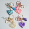 Fashion Sequins Filled Charms With Exquisite Tassel Butterfly Bag Pendant Car Trinket Accessories For Women Bag Charm