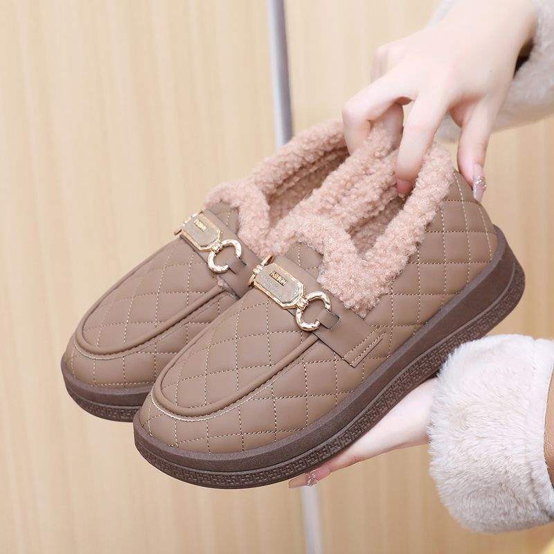 

Зимние старые северные туфли-лоферы модные нескользящие на толстой подошве новые педали бархатные теплые хлопковые туфли Дуду 41