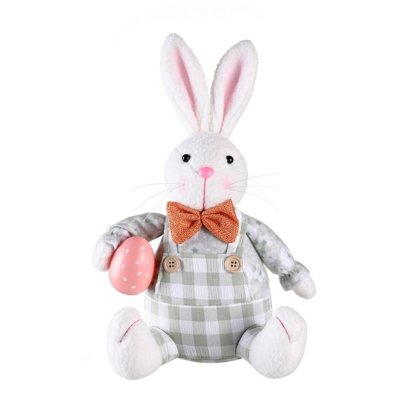 

Spring Rabbit Doll Rabbit Figure for Easter Party Decors Kids Holiday Gift Colorful Accent for Windowsill Shelf зелений