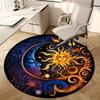 Moon Sun Round Rug Nonslip Area Rug Office Chair Mat Carpet Perfect For Bedroom Living Room Office Easy Clean Aesthetic Home Decor