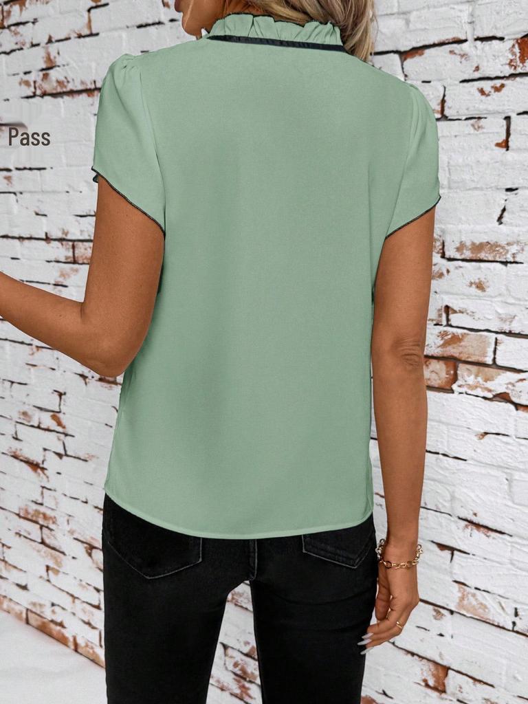 2026 Women's Elegant Tie-up Ruffle Sleeve Shirt Top