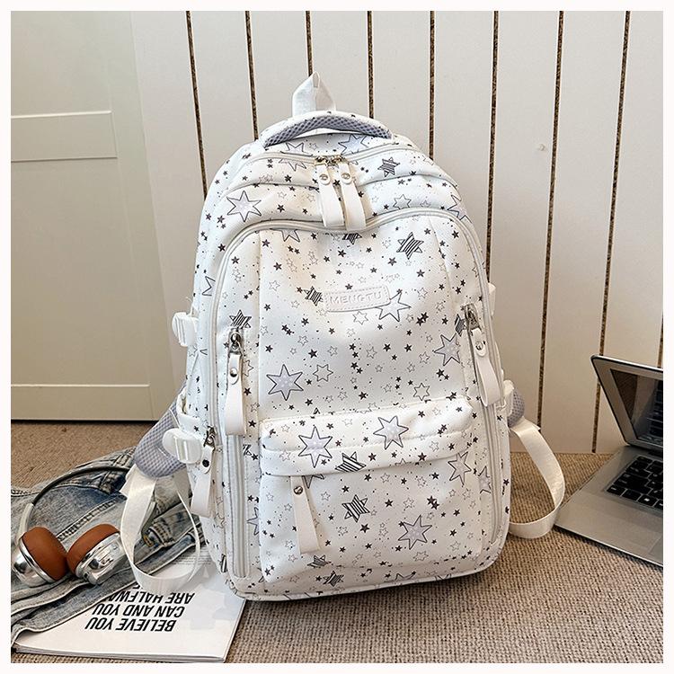 Schoolbag Korean Version of the New High-value Star Schoolbag for Girls, Junior High School, Lightweight Campus College Student Backpack, Sweet Girl