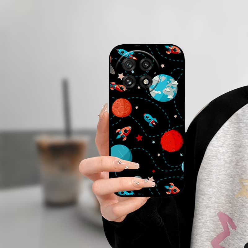 

For Oneplus 12 Case Oneplus12 Cool Painted Silicone TPU Soft Cover for One plus 12 5G Cases Black Protective Phone Shells Oneplus 12