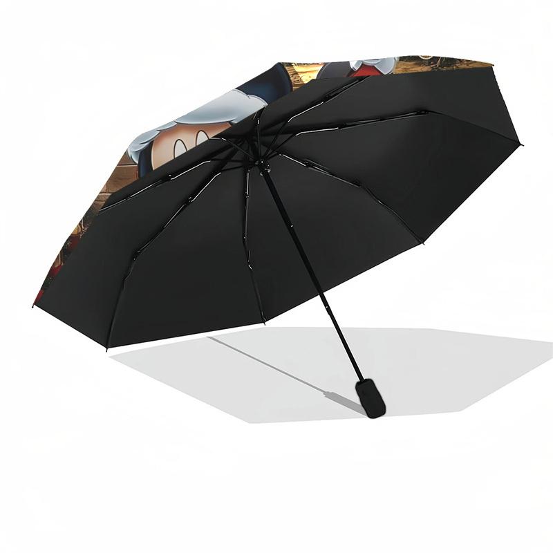 Mickey Mouse Themed Automatic Opening and Closing Umbrella, Brightly Colored 8-rib Portable Umbrella, Suitable for Men and Women, A Perfect Gift for C