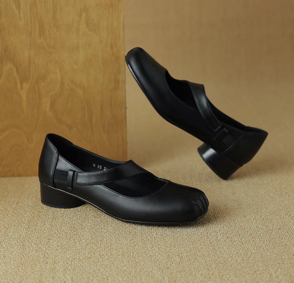 Cowhide version~ 2025 new soft-soled ballet shoes, square head flat-soled French single shoes, women's retro Mary Jane shoes