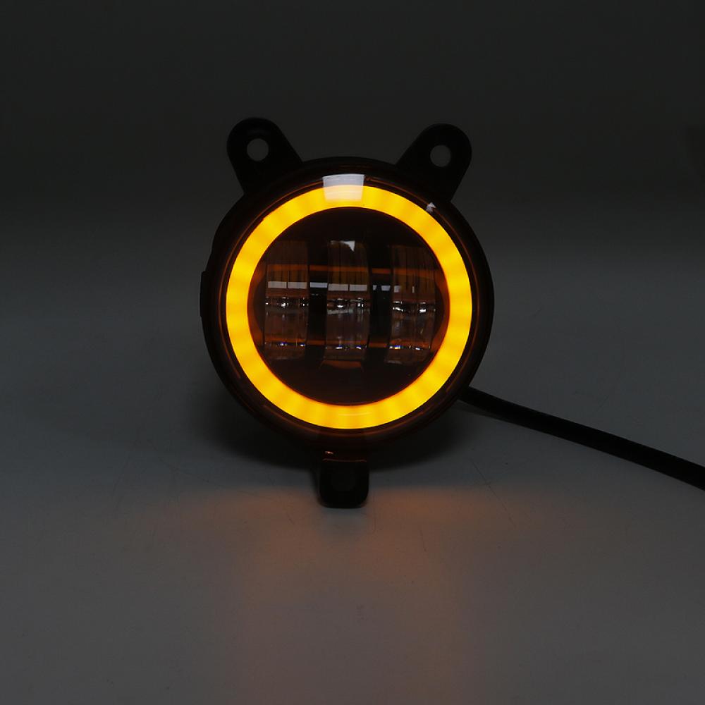 Pair 3.5inch Round Led Fog Lights Driving Light with White Amber Halo Lada Priora for Gazelle Russia Cars Fog Lamp