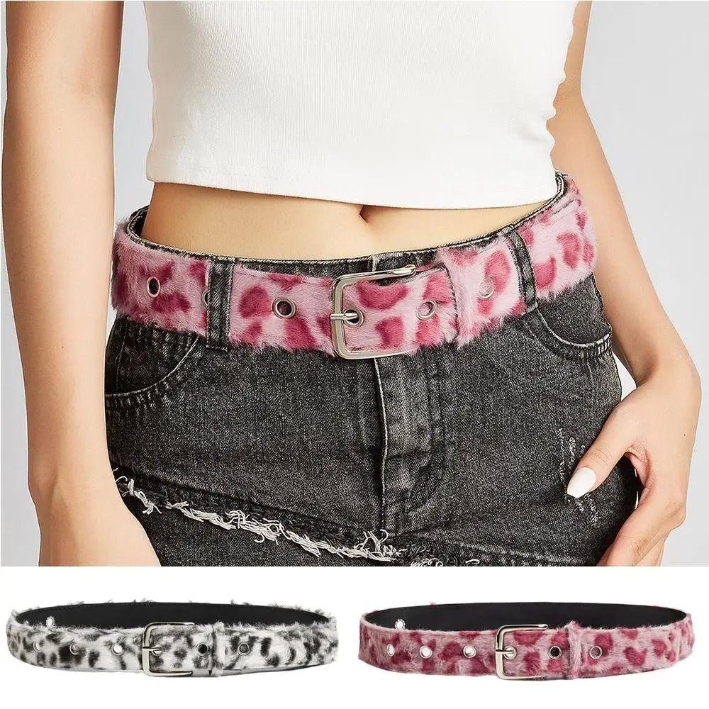 Korean Style Retro Y2k Belt Harajuku Trouser Decoration Fashion Leopard Print Belt  Lady