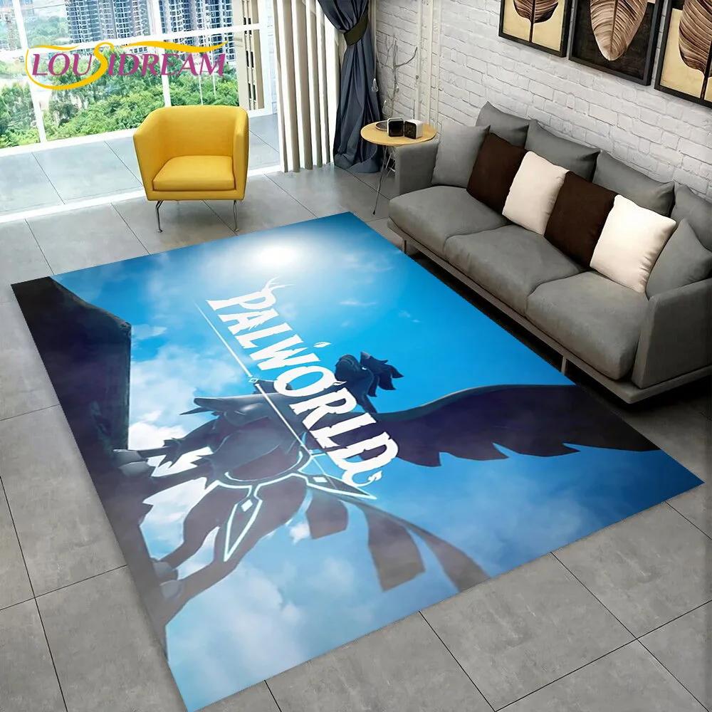 3D Cartoon Palworld Spiel Teppich für Zuhause Wohnzimmer Schlafzimmer Sofa Fußmatte Dekoration, Kinderteppich Rutschfeste Bodenmatte Geschenk