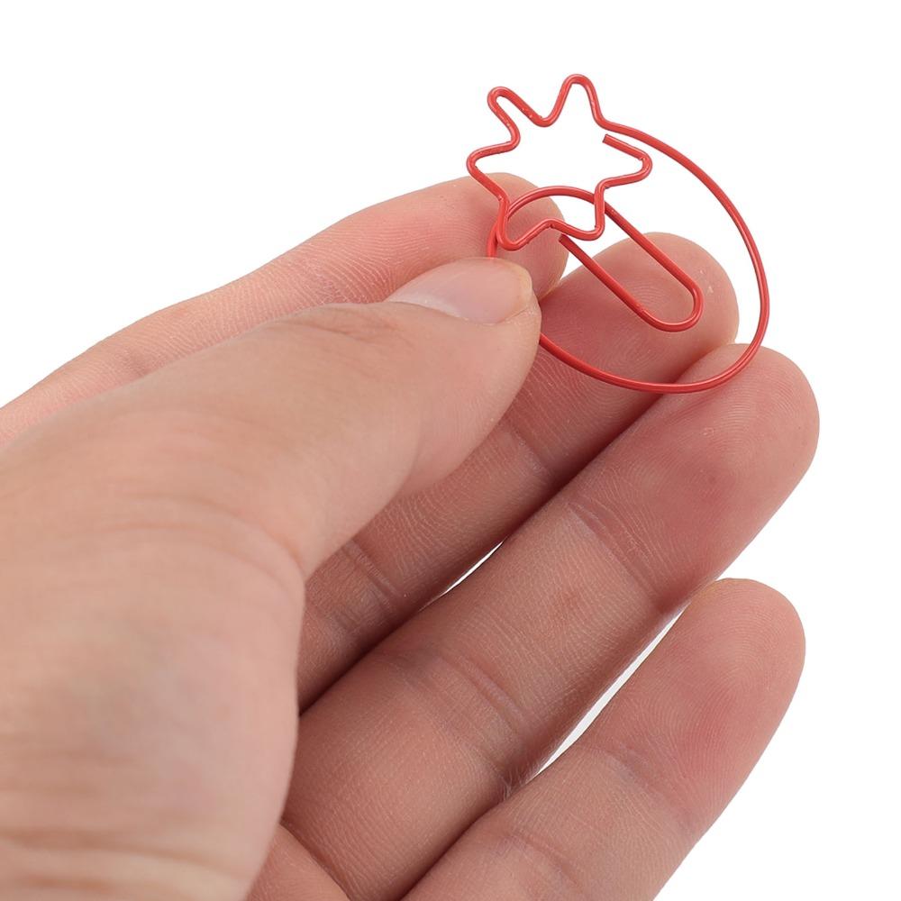100 Pcs Cute Fruit Strawberry Paper Clips Strawberry Shape Metal Paper Clips  Book Marking