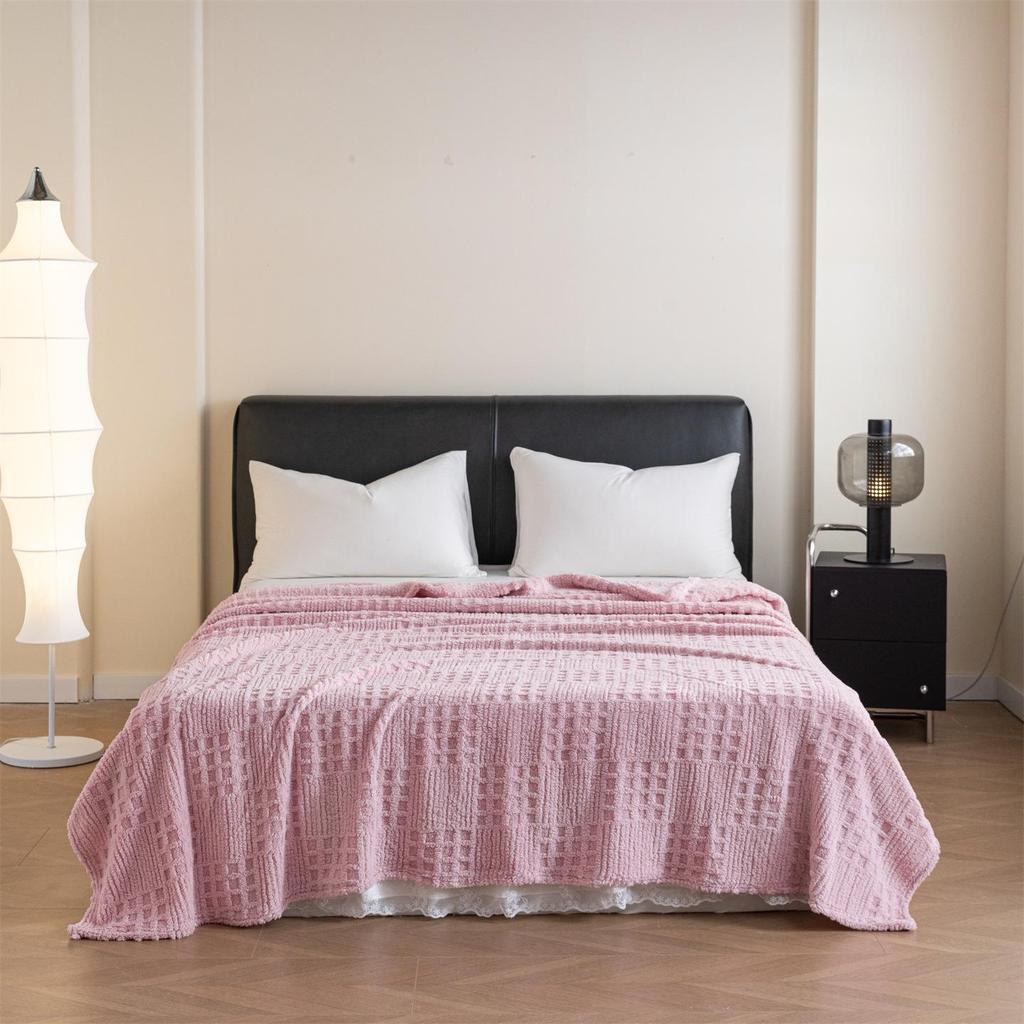 Taffeta Solid Color Fleece Waffle Jacquard Blanket - Multifunctional Cover & Nap Blanket.