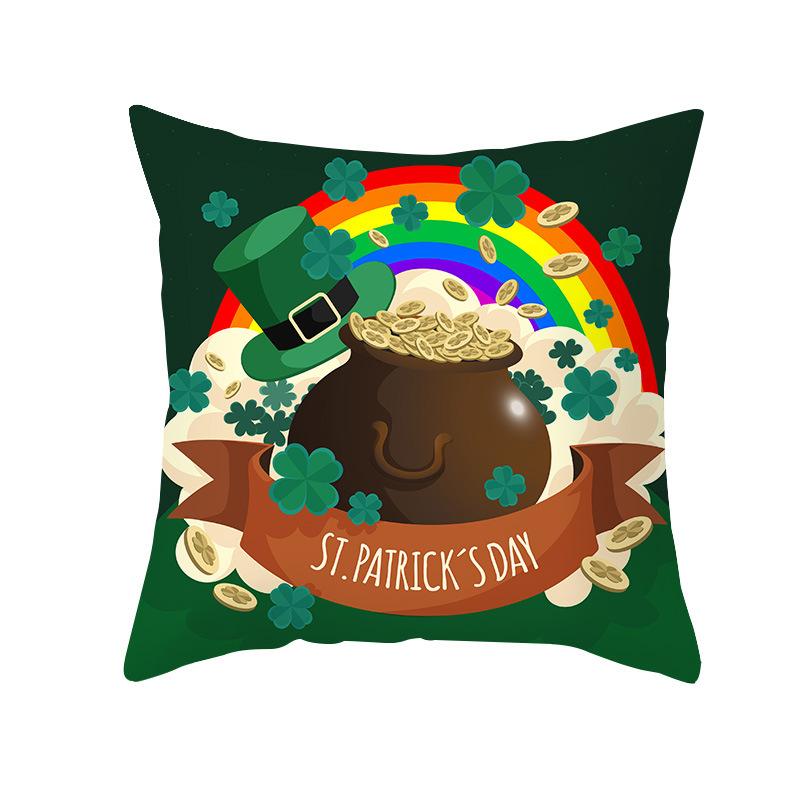 

St. Patrick s Day Pillow Cover Nordic Peach Skin Print Cushion Cover Nordic National Day Sofa Cushion 45 * 45Cm (without pillow core)