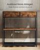 VASAGLE Narrow Console Table with 2 Fabric Drawers, 3-Tier Entryway Sofa Table, 24 x 76 x 80 cm, for Hallway, Living Room, Rustic Brown and Ink Black
