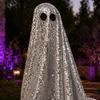 Dekoracja Duch na Halloween, Błyszcząca Figurka Ducha Zewnętrzna z Materiału z cekinami, Świecący Upiorny Duch na Imprezy Halloweenowe, Trawnik Zewnętrzny, Dekoracja Werandy