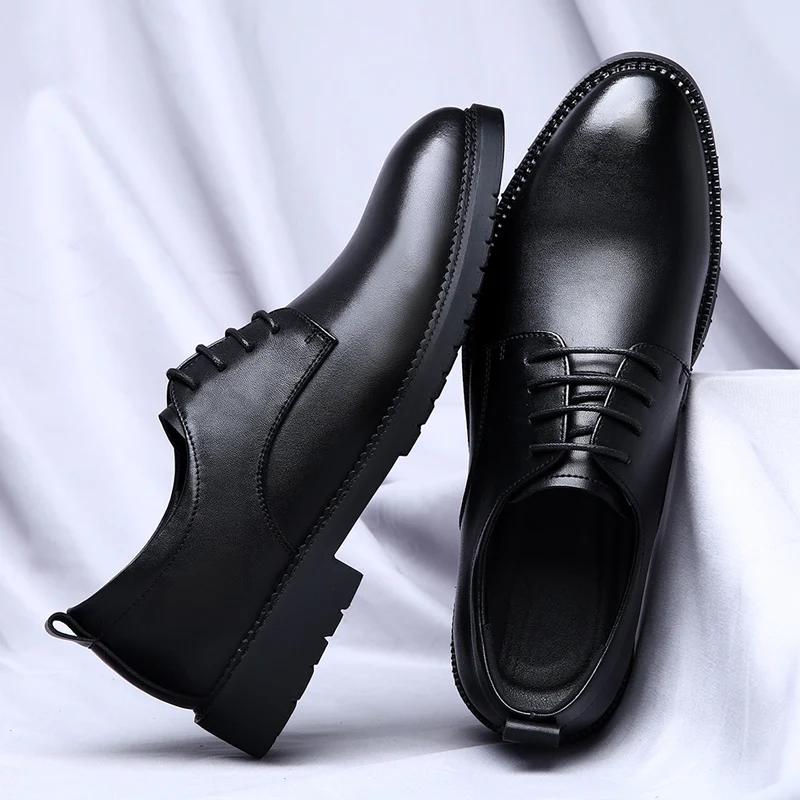 Мужские кожаные туфли на шнуровке — фото 3