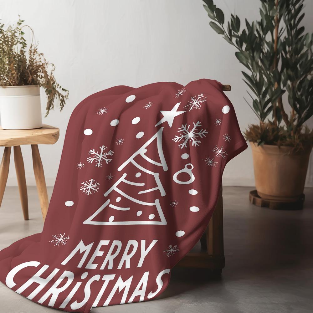 Tuniu Cozy Winter Snowflake Throw Blanket for Sofa Bed Bedroom Warm Fleece Throw Blanket Christmas Gift