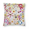 Takashi Murakami Colorful Flowers Square Pillowcase Polyester Linen Velvet Pattern Decor Pillow Case Bed Cushion Cover Wholesale