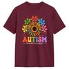 Sunflower Puzzle Respect Love Support Autism T Shirt For Couple Summer T Shirts O Neck Fashion Tees Plus Size Wholesale Clothing