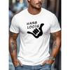 Europäische Größe Herren Hang Loose Kurzarm-T-Shirt - Hawaiianischer Stil Einfarbige Rundhals Sommer Strandkleidung, Lässiges kurzes T-Shirt zum Surfen