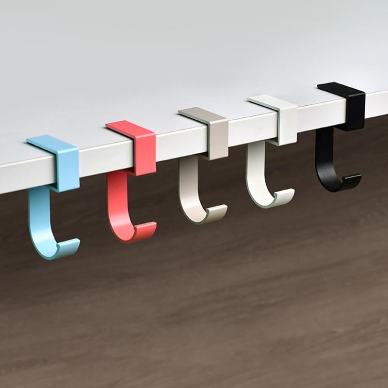 5 Shape Sturdy Hook for Student Bags Long Time Use Metal Wall Attachment Basic Assembly Black White Double Tone