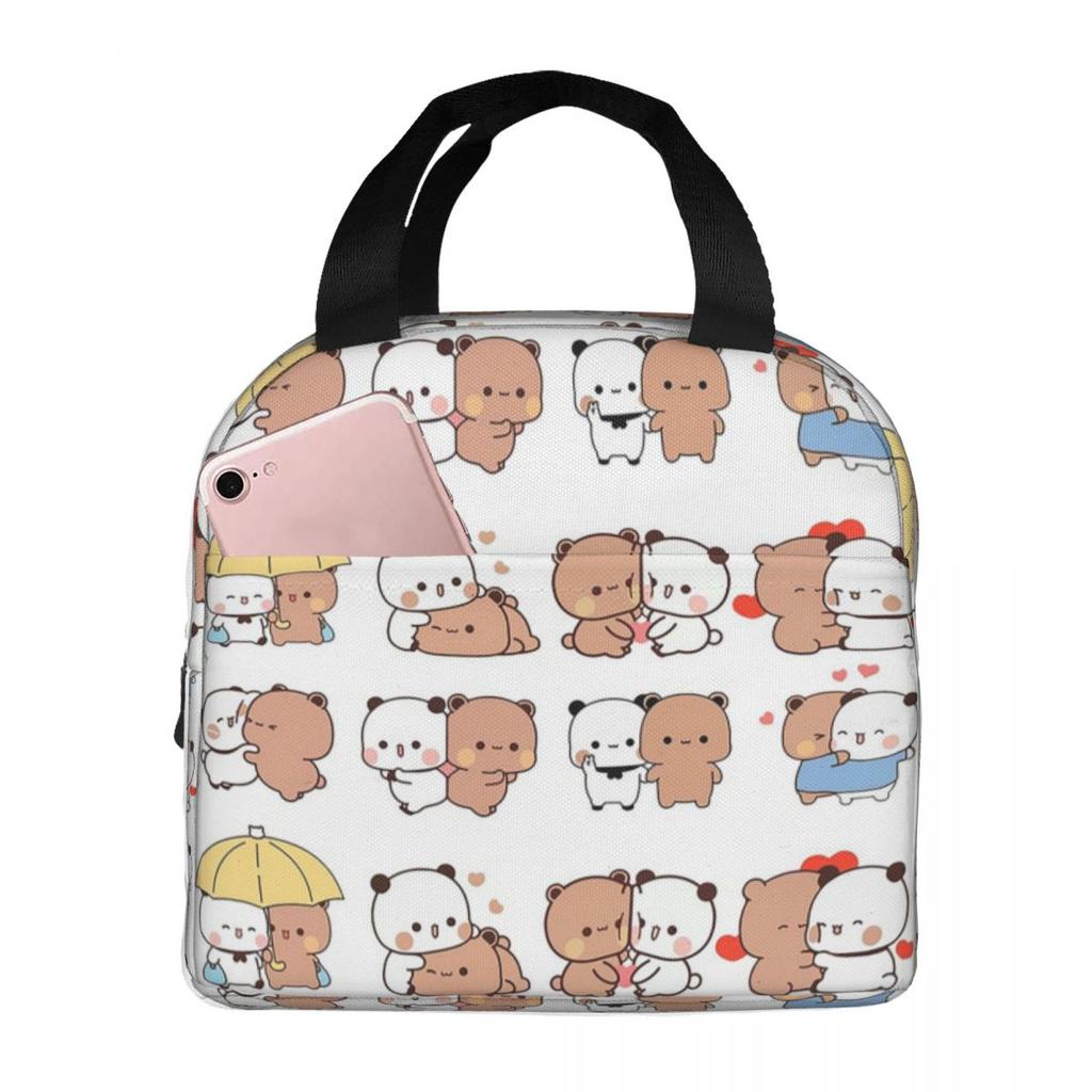 Bubu Dudu Bear And Panda Insulated Lunch Bag for Kids School Cooler Thermal Food Box Tote Portable Lunch Boxes Container